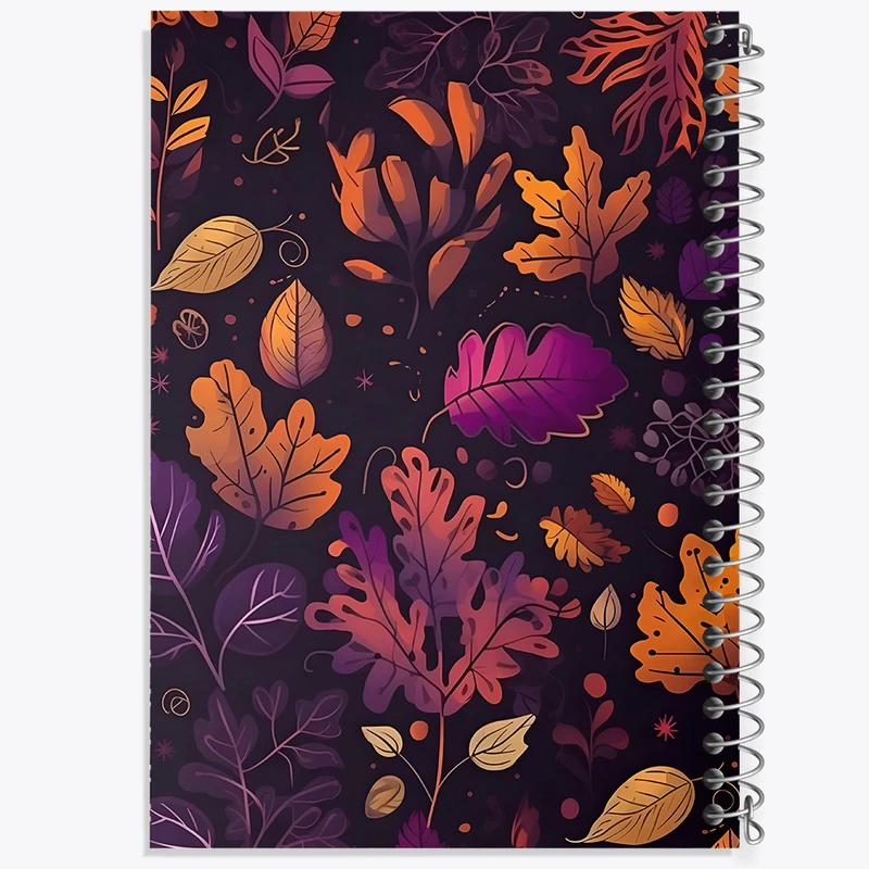 دفتر ژورنال نویسی 50 برگ خندالو مدل نقطه ای طرح پترن برگ پاییزی کد N5405