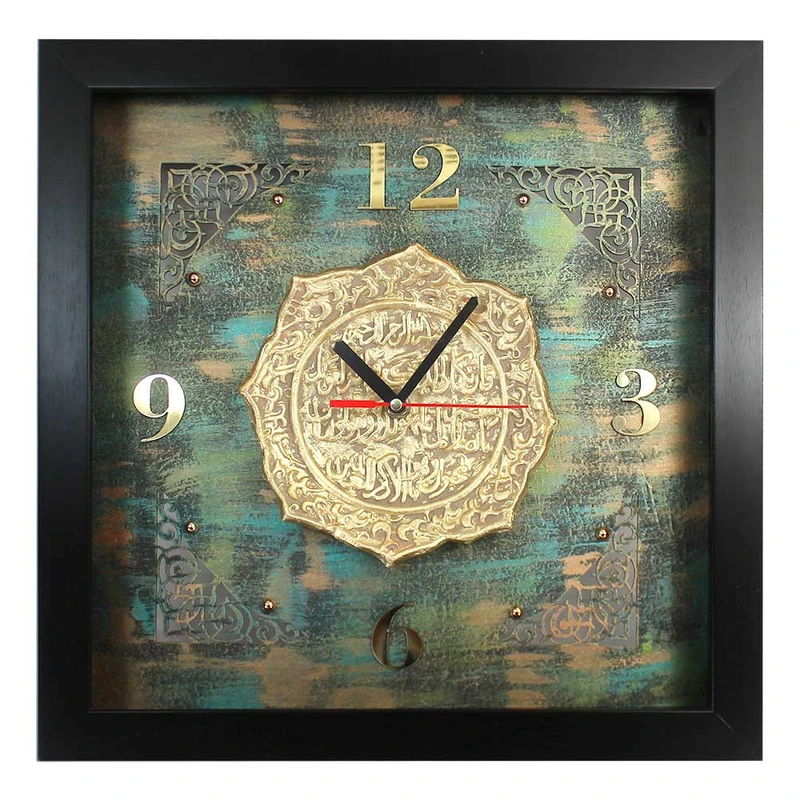 ساعت دیواری سفالی طرح و  ان یکاد کد 35*35