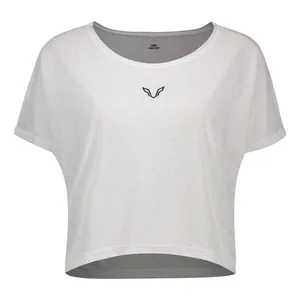 کراپ تی شرت  ورزشی آستین کوتاه زنانه نوزده نودیک مدل TS1991 W