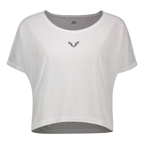 کراپ تی شرت  ورزشی آستین کوتاه زنانه نوزده نودیک مدل TS1991 W
