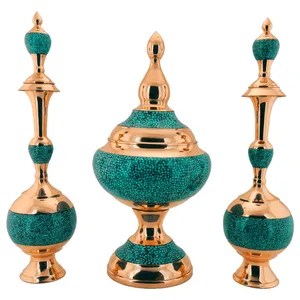 ست سه تکه شکلات خوری و تنگ فیروزه کوبی کدhf129