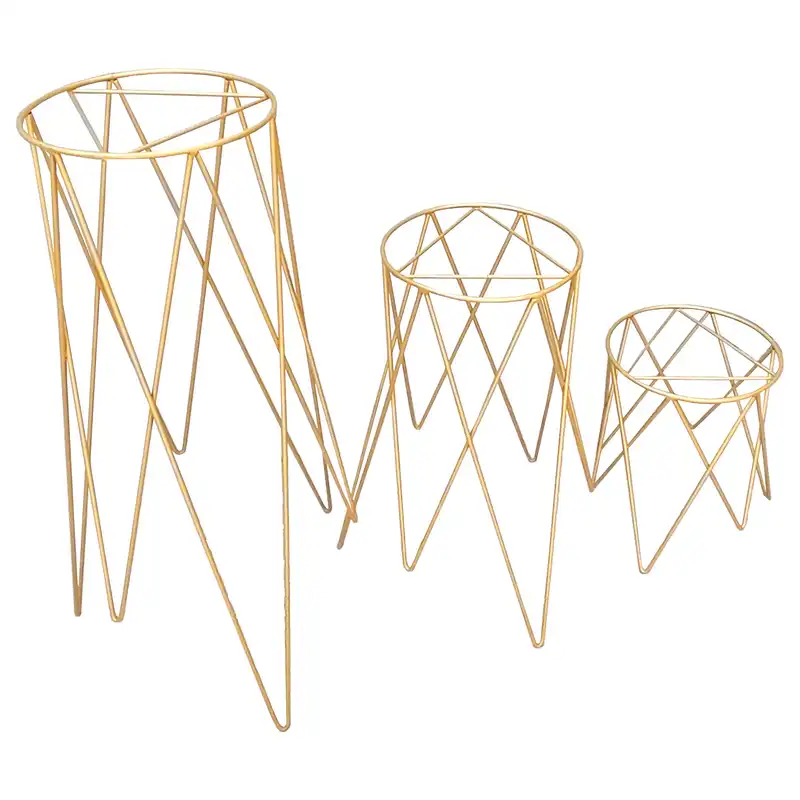 استند گلدان مدل فلزی ضربدری مجموعه سه عددی