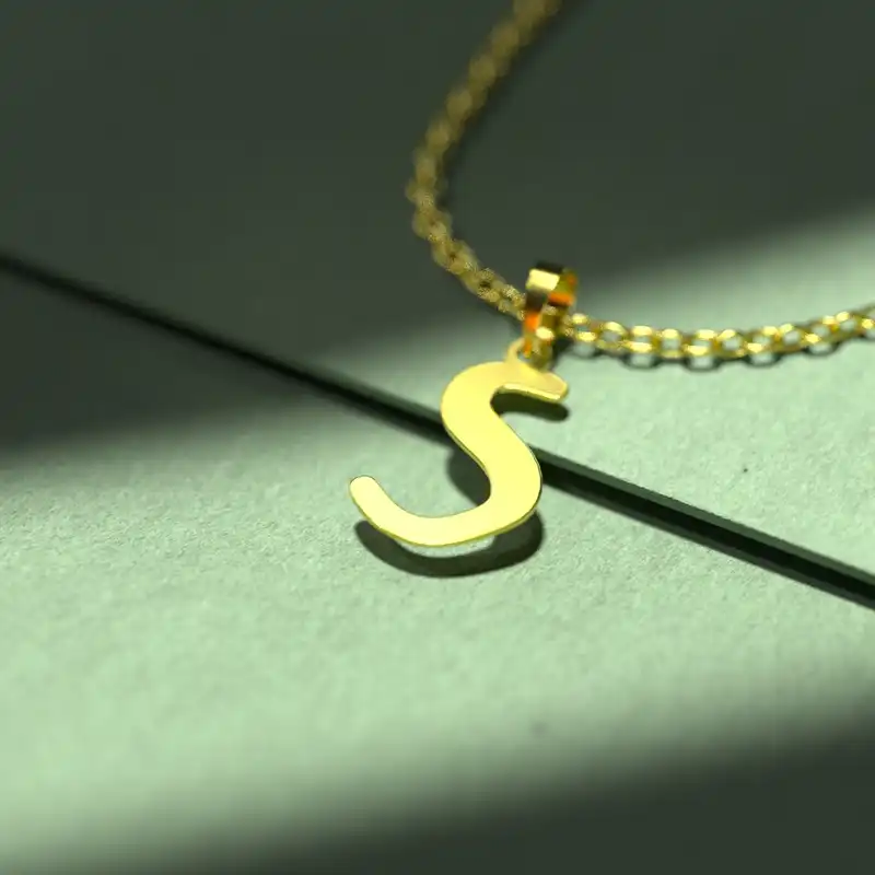 گردنبند طلا 18 عیار زنانه مدوپد مدل حرف S کد H3-1-1409