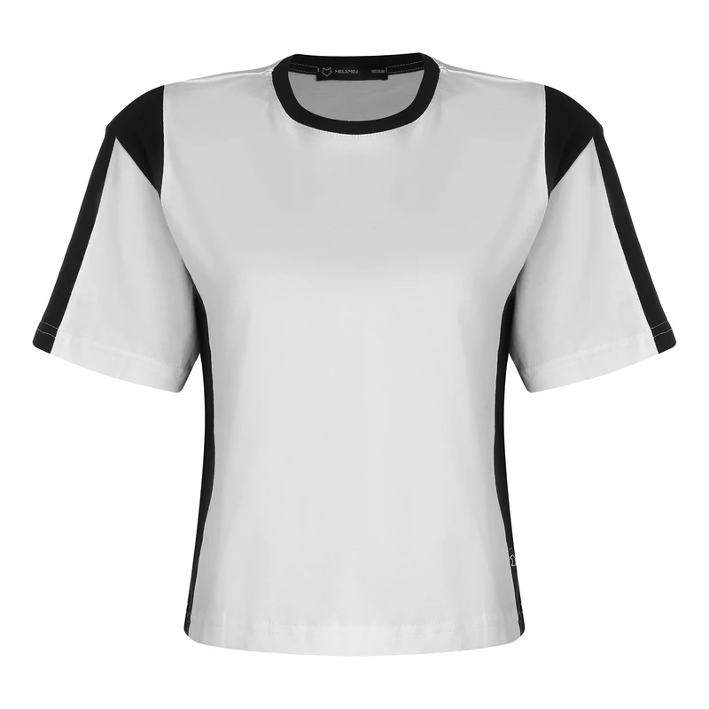 کراپ‌ تی‌شرت آستین کوتاه زنانه مل اند موژ مدل W08588-002