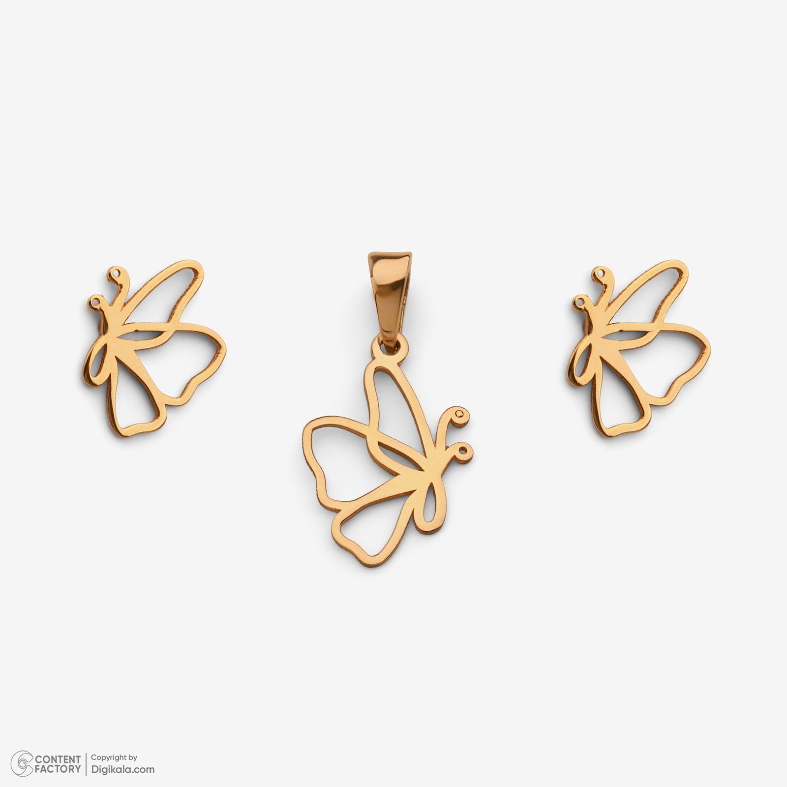 نیم ست طلا 18 عیار زنانه سایا گلد مدل پروانه ns11 -  - 5