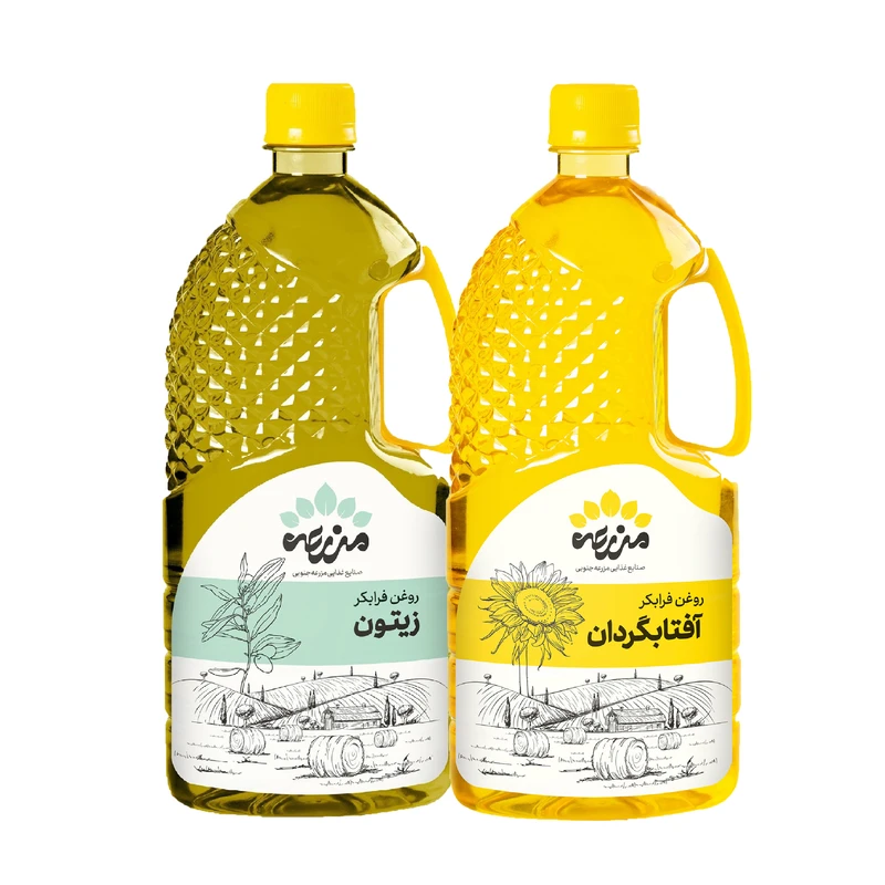 روغن زیتون فرابکر و روغن آفتابگردان فرابکر مزرعه جنوبی - 1 لیتر مجموعه دو عددی