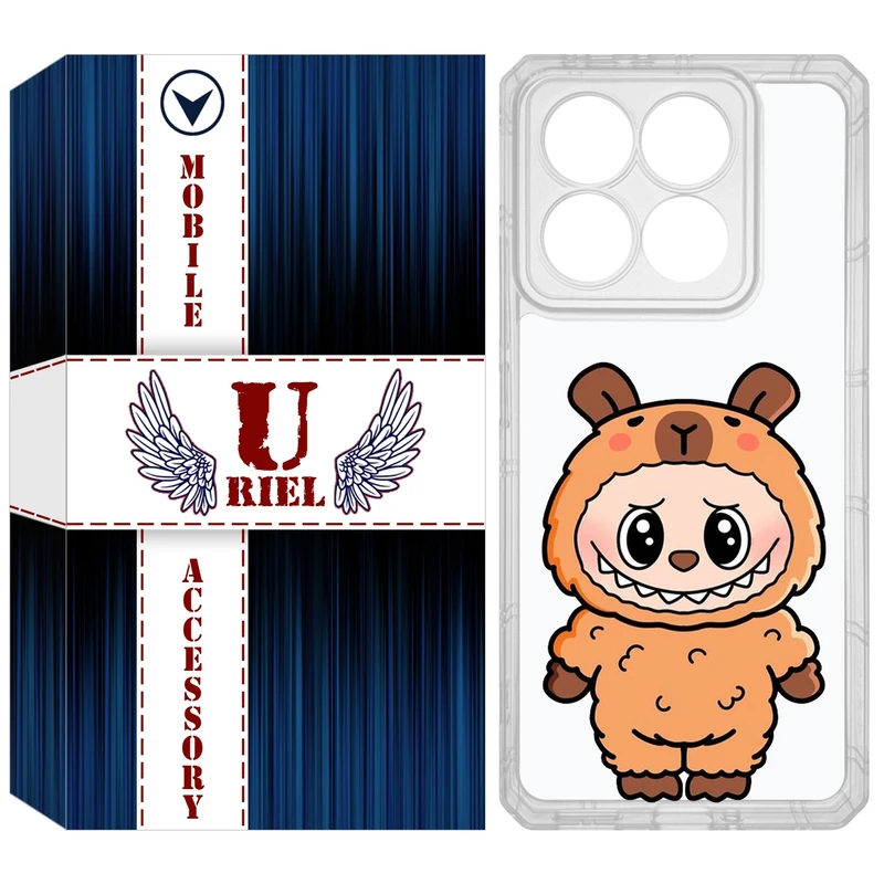 کاور یوریل مدل Clear کد 110 طرح لبوبو Labubu مناسب برای گوشی موبایل شیائومی 14T / 14T Pro