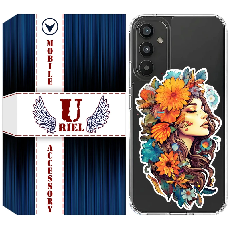 کاور یوریل قاب مدل Clear کد 52 طرح دختر مناسب برای گوشی موبایل سامسونگ Galaxy A13 5G