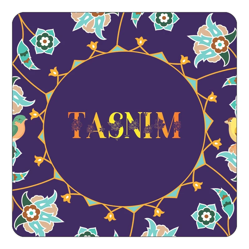 مگنت کاکتی طرح اسم تسنیم tasnim مدل گل و بلبل کد mg18489