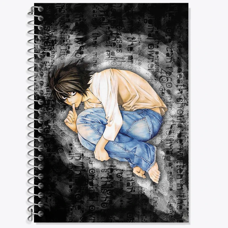 دفتر زبان 50 برگ خندالو مدل دو خط طرح ال لاولیت انیمه دفترچه مرگ Death Note کد 11310