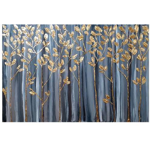 تابلو نقاشی ورق طلا مدل نقش برجسته طرح درختان کد 0038