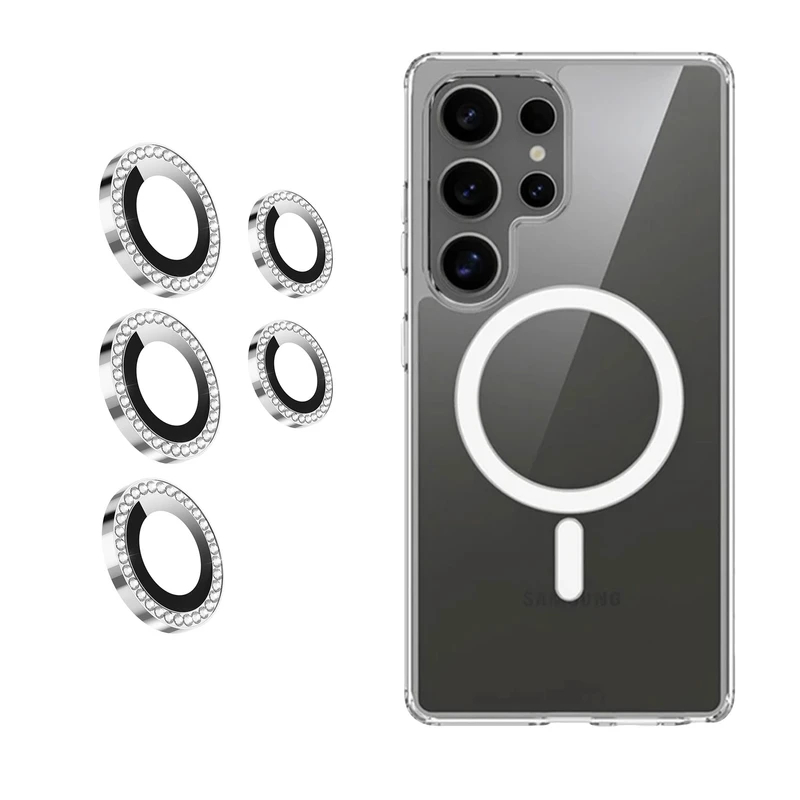 کاور کینگدام مدل Magsafe Lens Diamond مناسب برای گوشی موبایل سامسونگ Galaxy S25 Ultra به همراه محافظ لنز دوربین