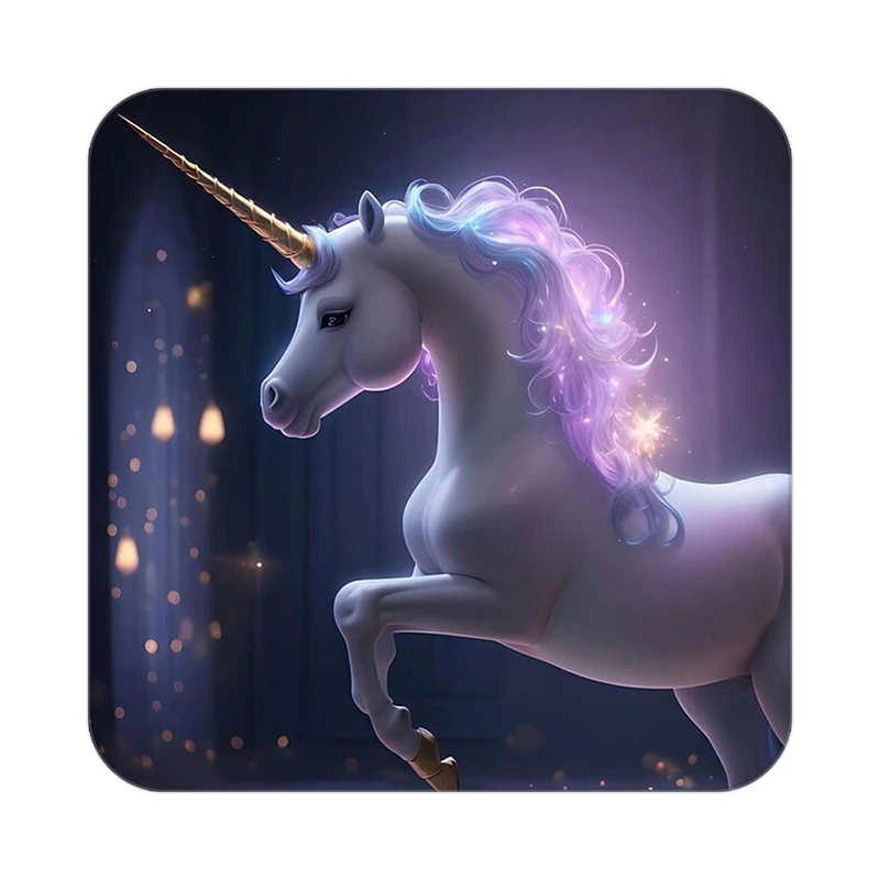 زیر لیوانی کاکتی طرح اسب تک شاخ و یونیکورن مدل mp32587