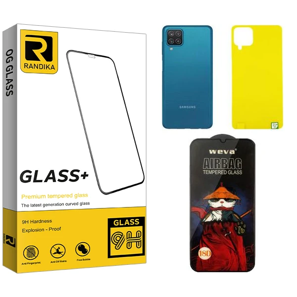 محافظ صفحه نمایش راندیکا مدل Randika ProAirbag مناسب برای گوشی موبایل سامسونگ Galaxy A12  به همراه محافظ پشت گوشی