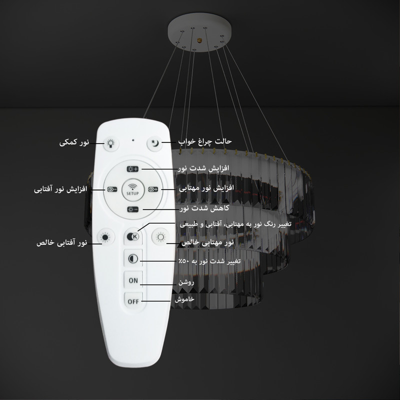 لوستر نورکیا مدل لاینر قندیلی کد 1Ln-90G