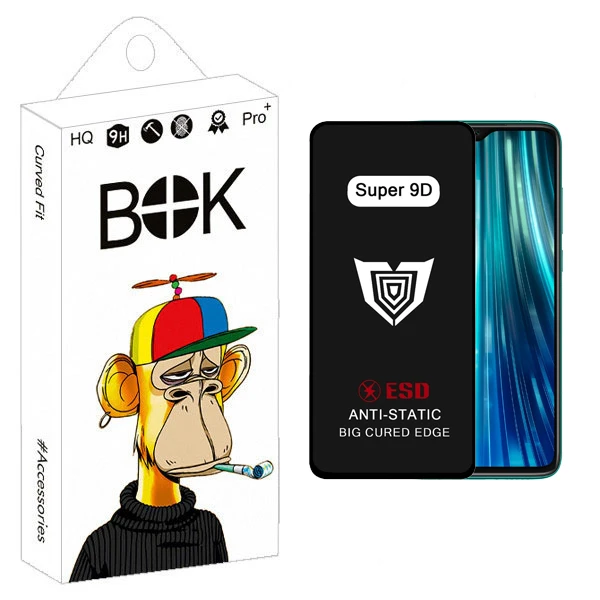 محافظ صفحه نمایش بوک مدل Super 9D مناسب برای گوشی موبایل شیائومی Redmi Note 8 Pro