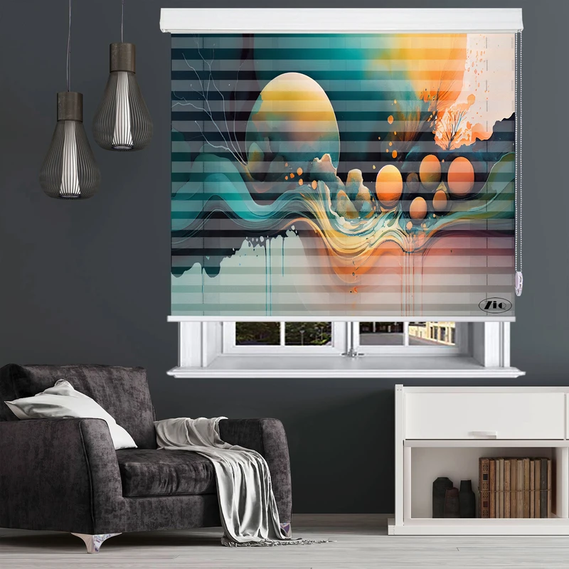 پرده زبرا زیو مدل O-7023 سایز 200x150 سانتی متر