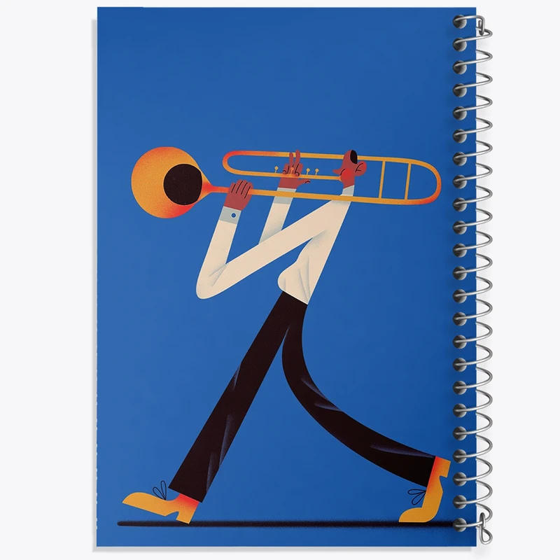 دفتر ژورنال نویسی 50 برگ خندالو مدل نقطه ای طرح نوازنده کد F7438