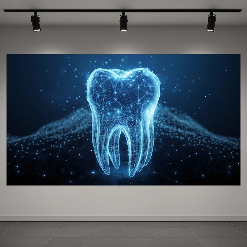 تابلو بوم طرح مخمل دندان پزشکی مدل دندان دیجیتال کد AR3059230