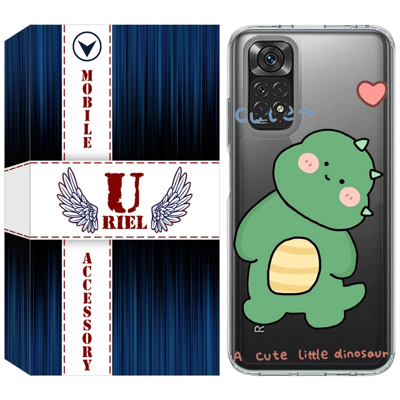 کاور یوریل قاب مدل Clear کد 3 طرح دایناسور مناسب برای گوشی موبایل شیائومی Redmi Note 11 4G / Redmi Note 11S