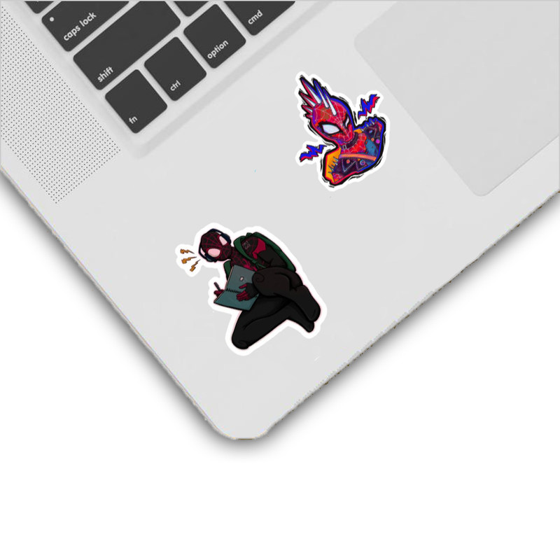 استیکر لپ تاپ و موبایل گوفی طرح مرد عنکبوتی مدل Spidy 1 مجموعه 12 عددی