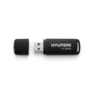 فلش مموری هیوندای مدل h1 ظرفیت 64gb با رابط usb 3.2، سرعت خواندن 100mb-s، سرعت نوشتن 30mb-s، مقاوم در برابر گرد و غبار و ضد لک، مجهز به درپوش محافظ و شیار اتصال بند