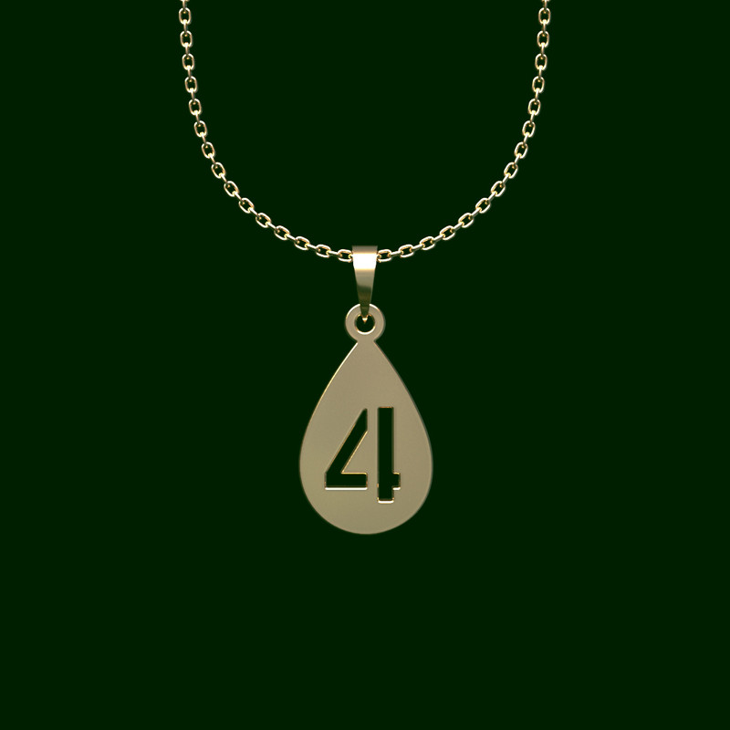 گردنبند طلا 18 عیار زنانه مدوپد مدل عدد 4 کد QQ2-1-1264