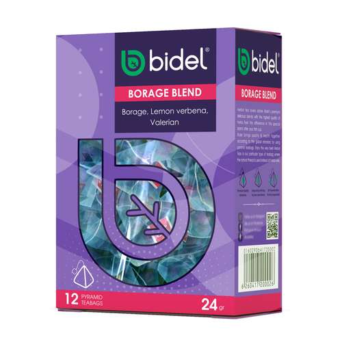 دمنوش کیسه ای هرمی ترکیب گل گاوزبان بیدل بسته 12 عددی