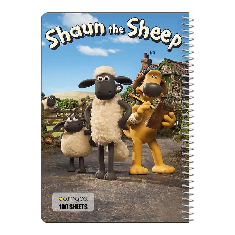 دفتر مشق 100 برگ سیمی کارنیکا طرح بره ناقلا shuan the sheep کد 53650