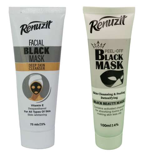 ماسک صورت رینوزیت مدل carbon active حجم 100 میلی لیتر به همراه ماسک صورت رینوزیت مدل Deep حجم 75 میلی لیتر
