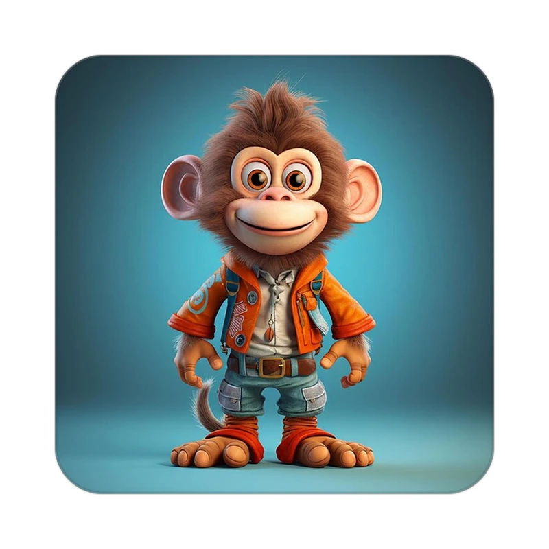 زیر لیوانی کاکتی طرح حیوانات کارتونی مدل mp27349