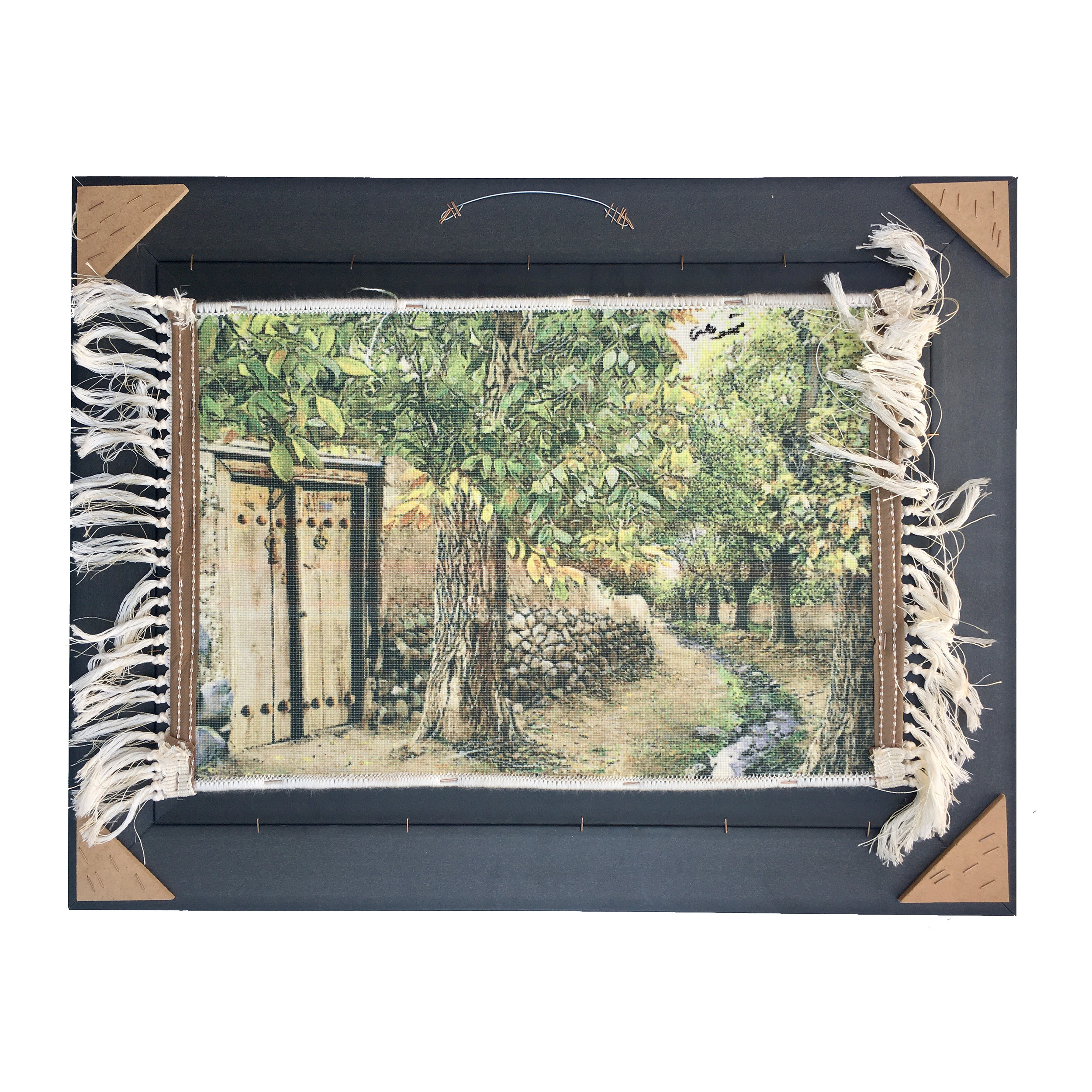 تابلو فرش ماشینی طرح کوچه باغ کد 100