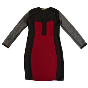 پیراهن یقه گرد زنانه مدل آستین حریر