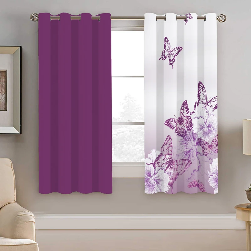 پرده نیروانا طرح پروانه مدل مخمل کد 8936 سایز 140×200 سانتی متر