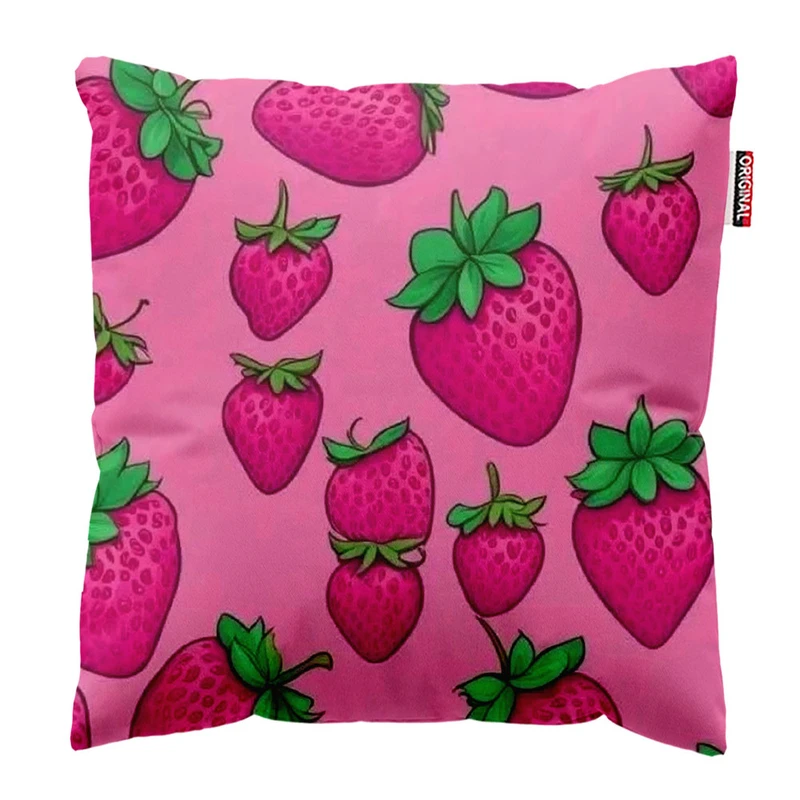  کوسن پاد آفرین طرح توت فرنگی سایز 30*30 سانتی متر کد 919