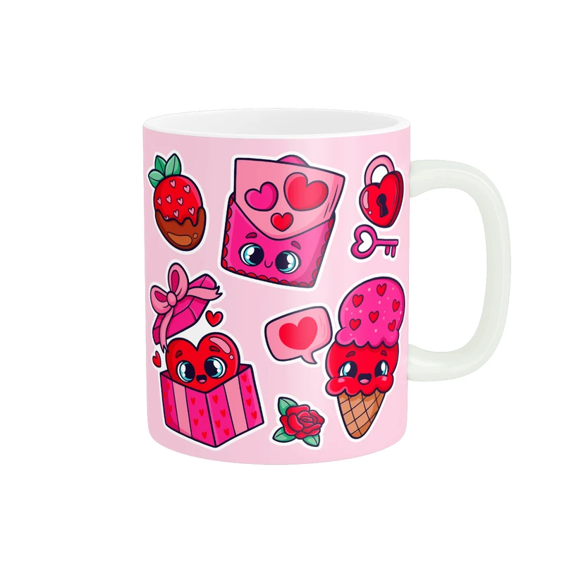 ماگ پادآفرین مدل عشق طرح قلب LOVE گل کد PM1639