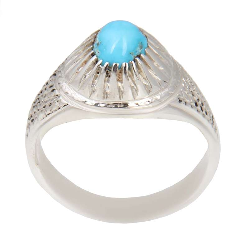 انگشتر نقره مردانه بازرگانی میلادی مدل سنگ فیروزه کد AM_2314