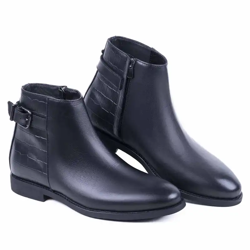 نیم بوت مردانه مدل کمر دار پشت کروکودیل