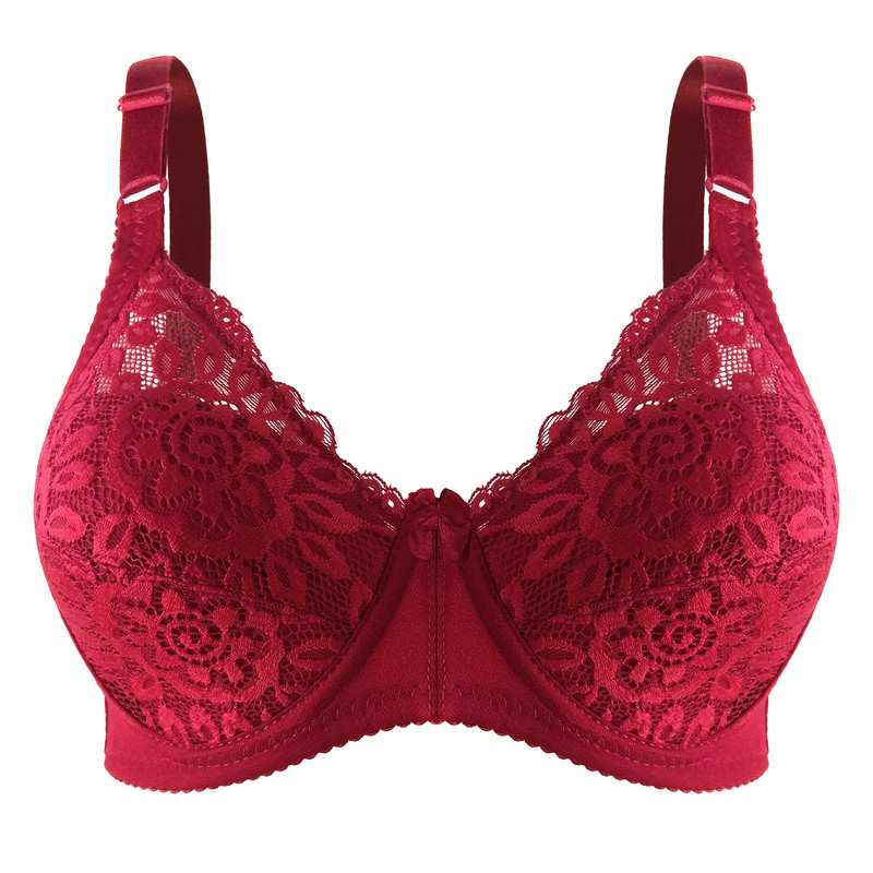 سوتین زنانه مدل 154 کد A993 رنگ زرشکی