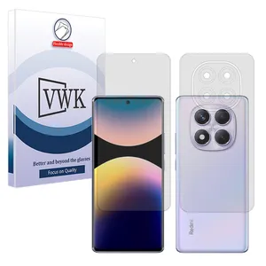 VWK Matte model Tough screen protector suitable for Xiaomi Redmi Note 14 Pro 4G mobile phone along with the back of the phone