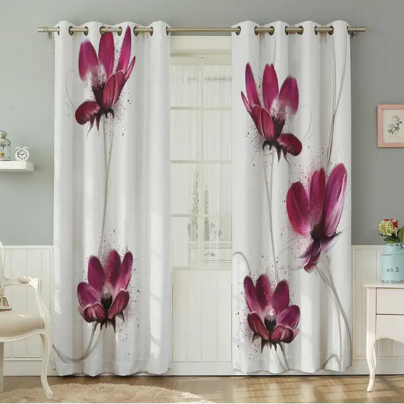 پرده نیروانا طرح  گل مدل مخمل کد 8923 سایز 140×280 سانتی متر