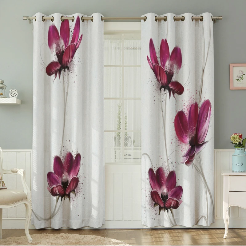 پرده نیروانا طرح  گل مدل مخمل کد 8923 سایز 140×280 سانتی متر