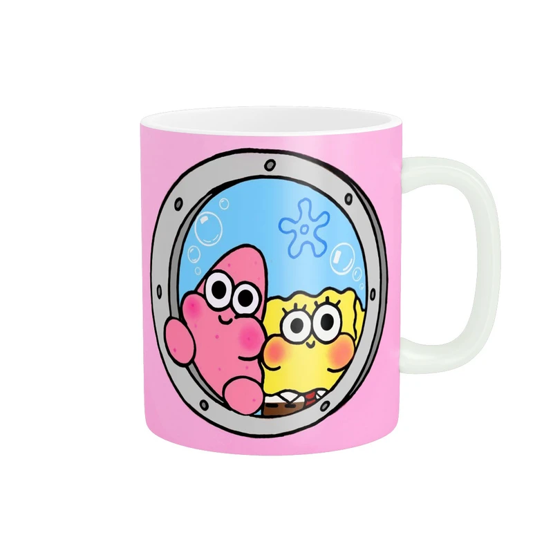 ماگ پادآفرین مدل فانتزی پاتریک و باب اسفنجی کد 335