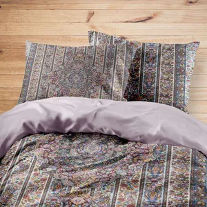 سرویس روتختی مدوپد طرح فرش قم محرمات ترنجی مدل C-Ghom016 یک نفره 4 تکه