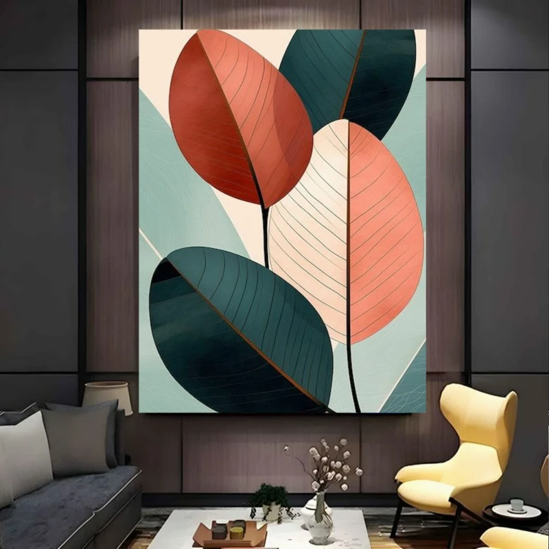 پوستر طرح مخمل مینیمال مدل برگ کد FP106416