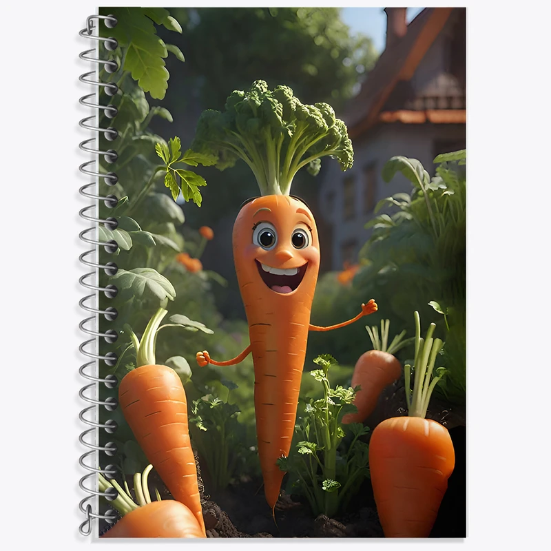 دفتر لغت 50 برگ خندالو طرح هویج بامزه کد F7832