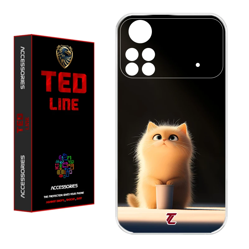 کاور تدلاین طرح گربه کد 1217 مناسب برای گوشی موبایل شیائومی Poco X4 Pro