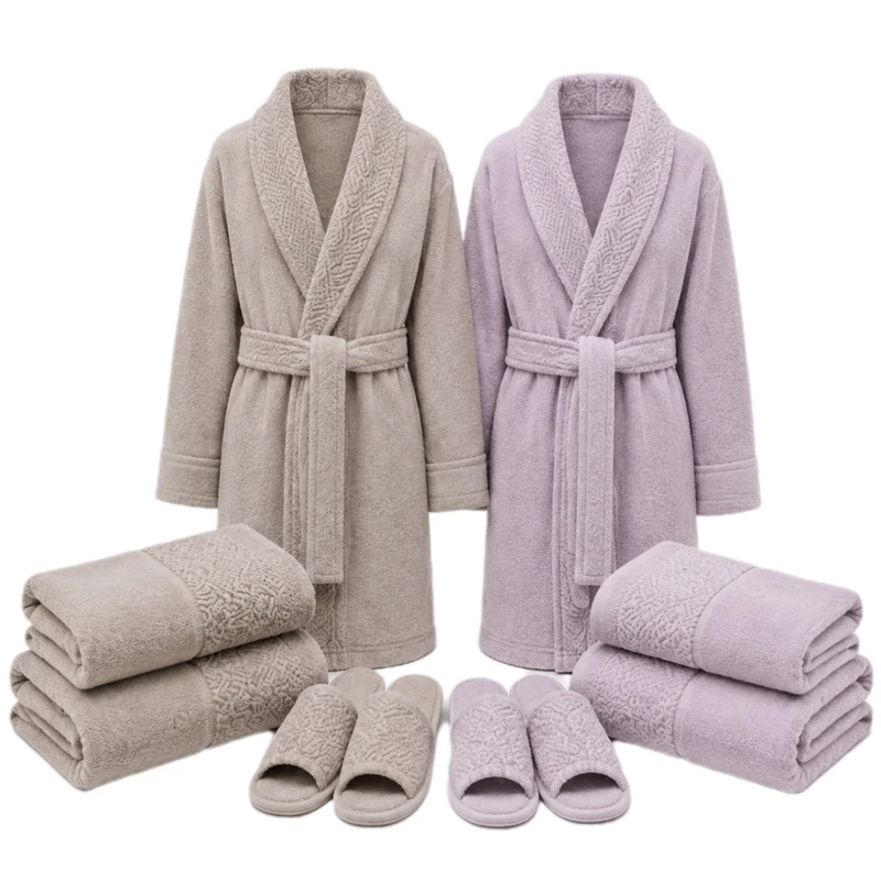 سرویس حوله پالتویی 12 تکه هیرو مدل ست عروس و داماد
