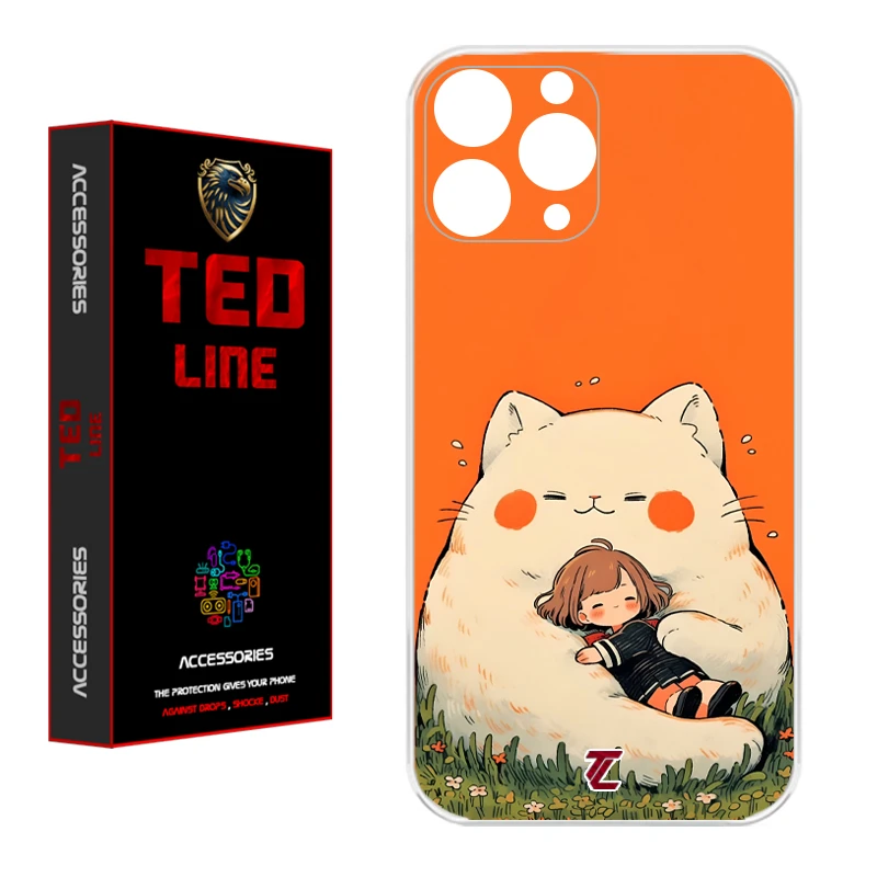 کاور تدلاین طرح گربه نارنجی کد 1138 مناسب برای گوشی موبایل اپل Iphone 11 Pro