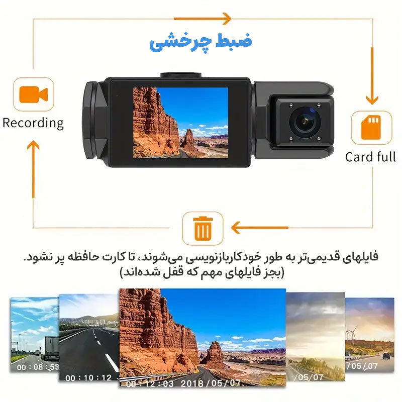 دوربین ثبت وقایع خودرو مدل 3 لنز ActionCam-F81-WiFi